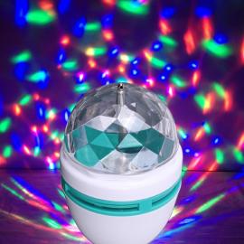 Трехцветная светодиодная LED диско лампа E27