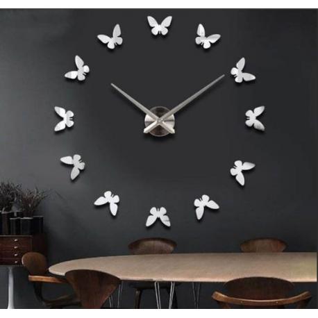 Большие настенные 3D часы  бабочки №8